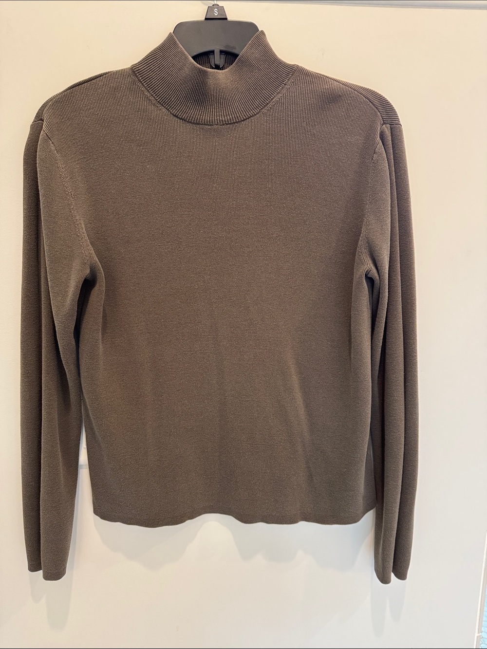Coldwater Creek Taupe Mock Neck Long Sleeve Top